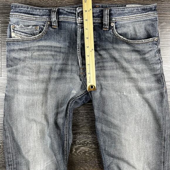 Diesel Safado Jeans Mens 31x30 Medium Wash Distressed Slim Straight Button Fly - Picture 12 of 16